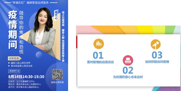江寧區(qū)“幸福彩虹”婚姻家庭品牌服務(wù)——疫情期心理疏導(dǎo)線(xiàn)上課程
